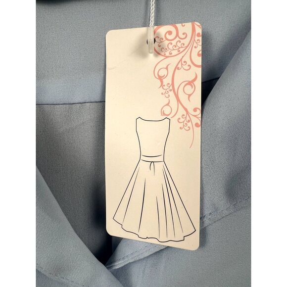 ACEVOG Women Chiffon Blouses LS Work Shirt Formal Casual Wear Blue SZ XXL: NWT - Picture 7 of 9